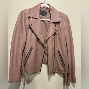All Saints Dusty Pink Leather Jacket